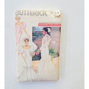 Butterick Pattern 3511 Misses Bride Bridesmaid Dress Size 6-10 1988 Wedding Sew